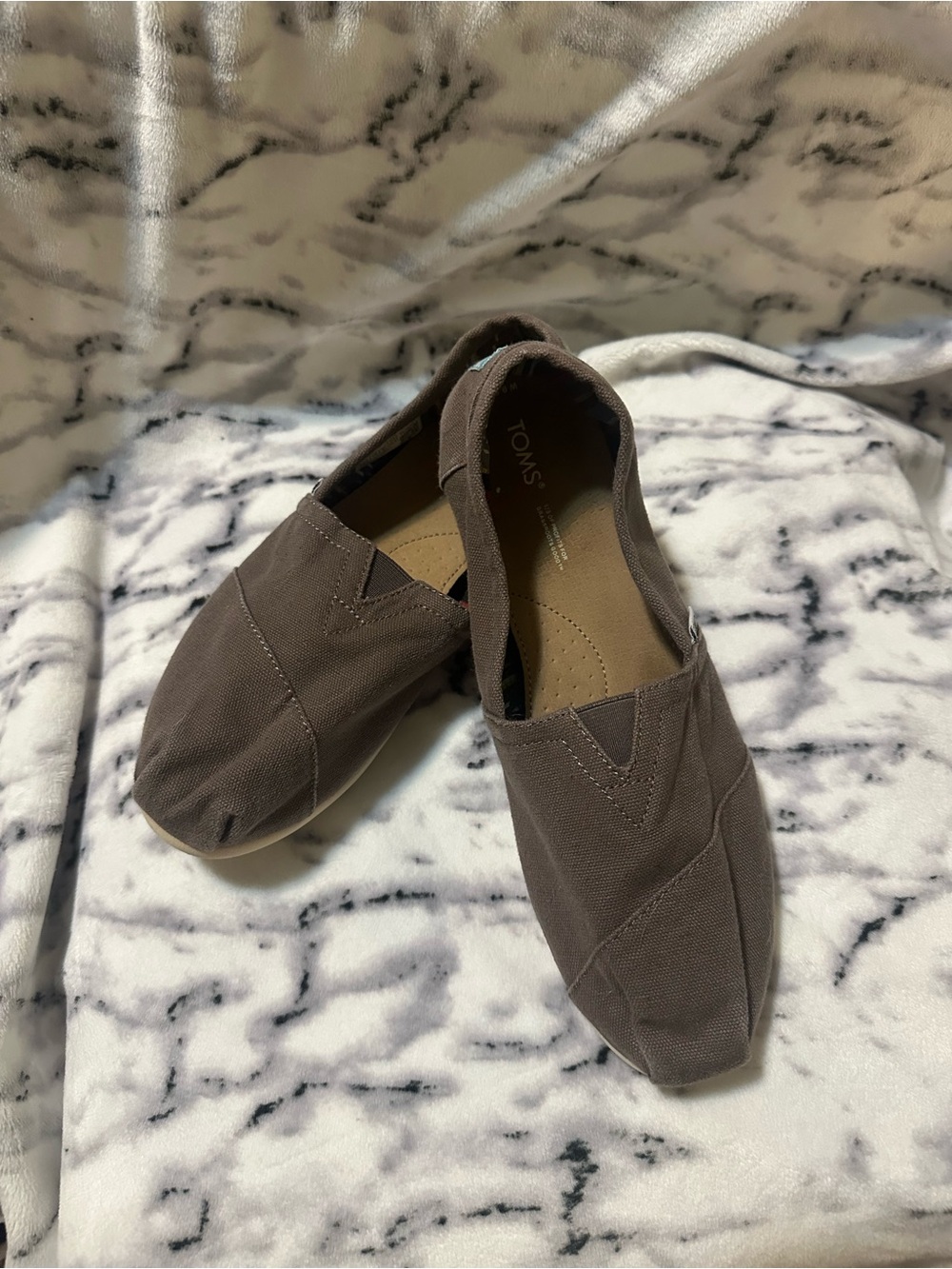 TOMS Slip-On Canvas Loafers in Grey Unisex